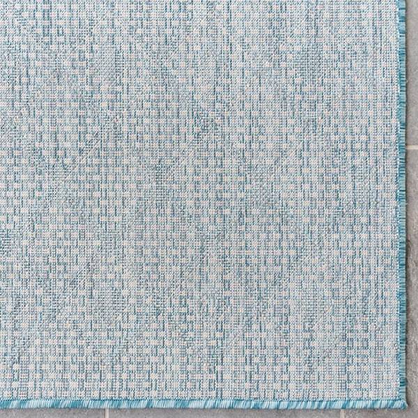 In- & outdoorvloerkleed Crosses III polypropeen - turquoise - 150 x 245 cm