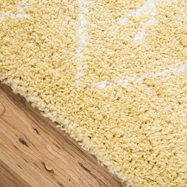 Loper Temara Shag II polypropeen/jute - geel - 80 x 185 cm