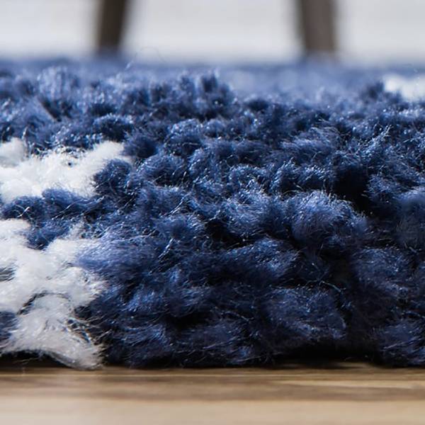 Läufer Temara Shag I Polypropylene / Jute - Marineblau - 80 x 185 cm