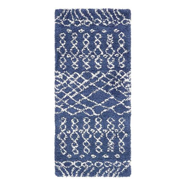 Läufer Temara Shag I Polypropylene / Jute - Marineblau - 80 x 185 cm