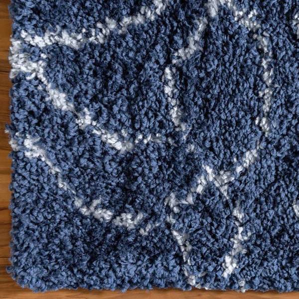 Läufer Temara Shag I Polypropylene / Jute - Marineblau - 80 x 185 cm