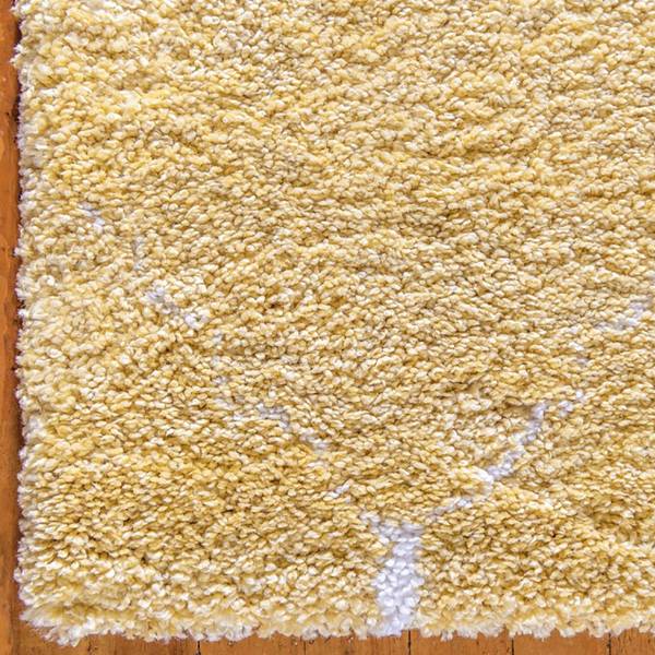 Kurzflorteppich Temara Shag IV Polypropylene / Jute - Gelb - 150 x 245 cm