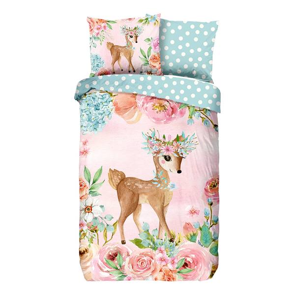 Beddengoed Sweet katoen - roze - 140 x 200/220 cm + kussen 70 x 60 cm