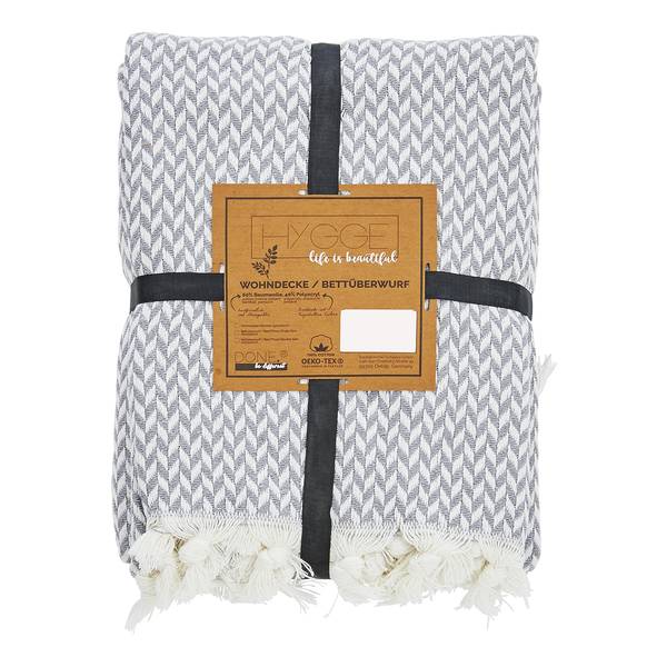 Plaid Elena Tissu mélangé - Argenté - 160 x 220 cm