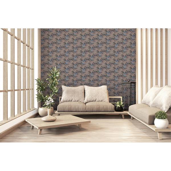 Vliestapete Mio Fische Vlies - Blau / Braun