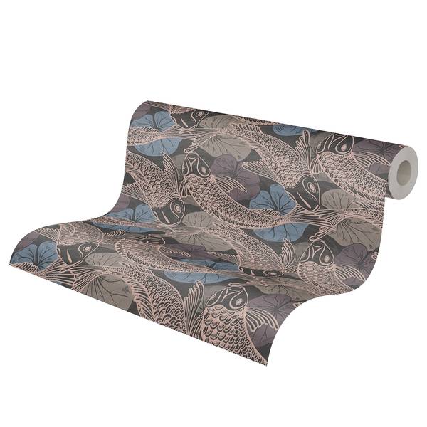 Vliestapete Mio Fische Vlies - Blau / Braun