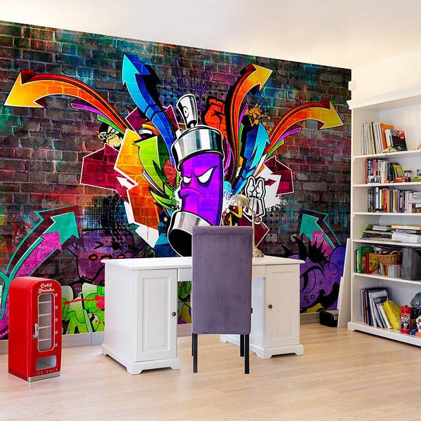 Fotobehang Colourful Attack premium vlies - meerdere kleuren - 200 x 140 cm