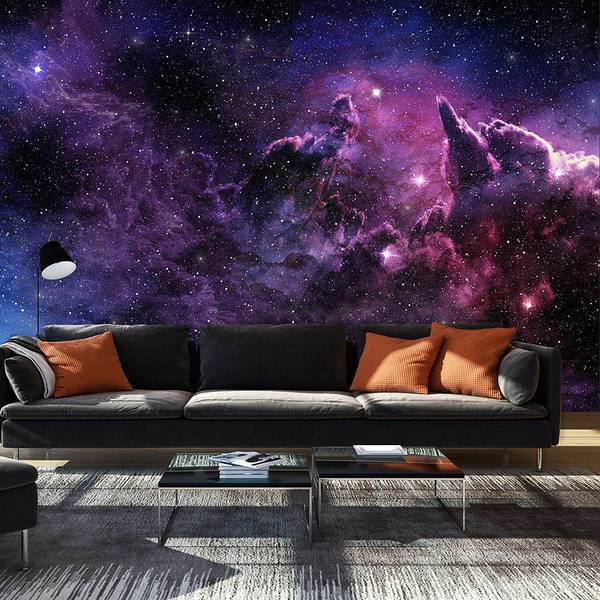 Fotobehang Purple Nebula premium vlies - lila - 250 x 175 cm