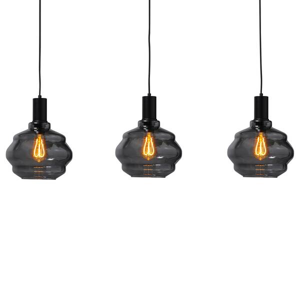 Pendelleuchte Porto XI Klarglas / Stahl - 3-flammig