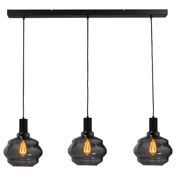 Pendelleuchte Porto XI Klarglas / Stahl - 3-flammig