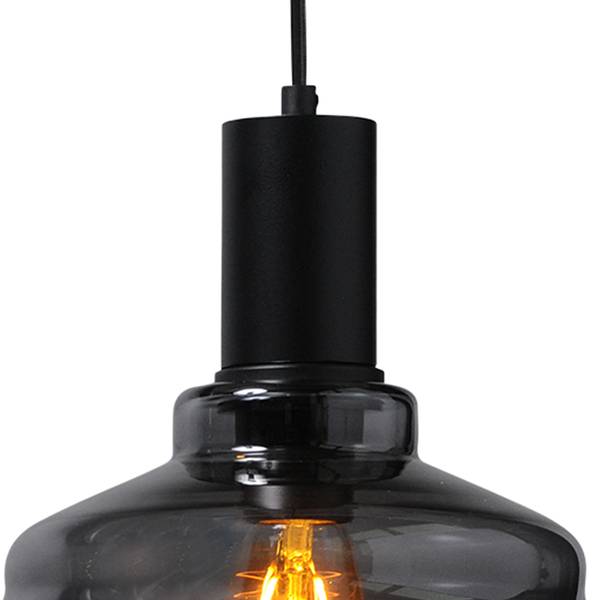 Pendelleuchte Porto XI Klarglas / Stahl - 3-flammig