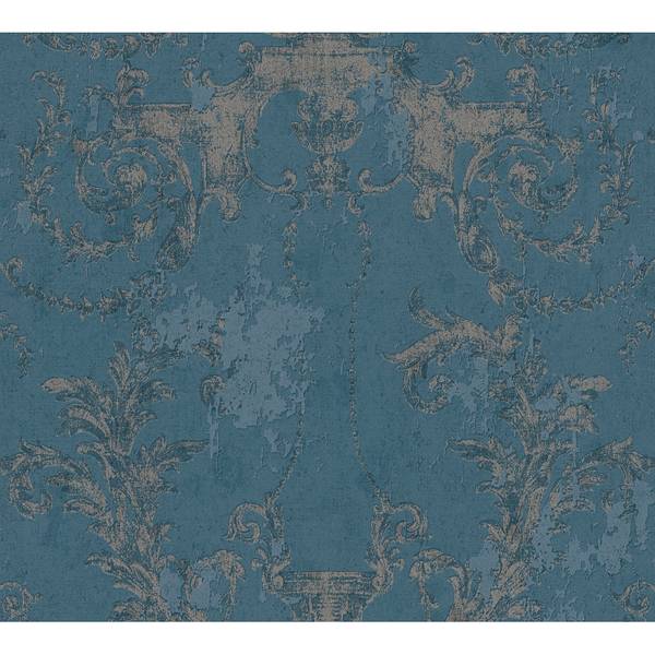 Fotomurale Barocco vintage Blu - 0,53m x 10,05m - Blu