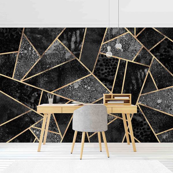 Fotomurale Astratto nero Tessuto non tessuto - Nero - 432 x 290 cm