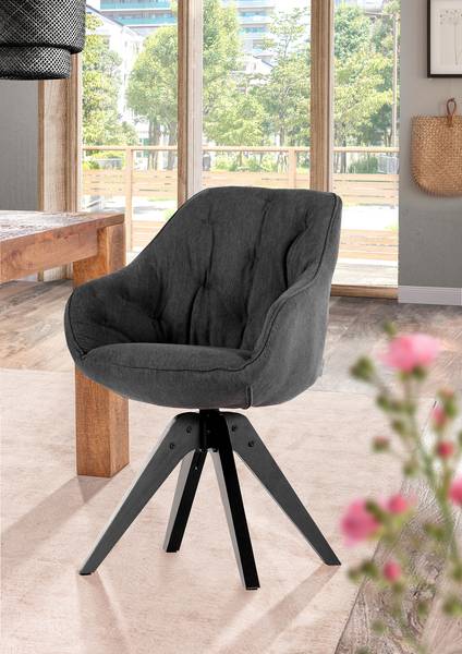 Sedia con braccioli girevole EVATO Color antracite - Nero - 1 sedia