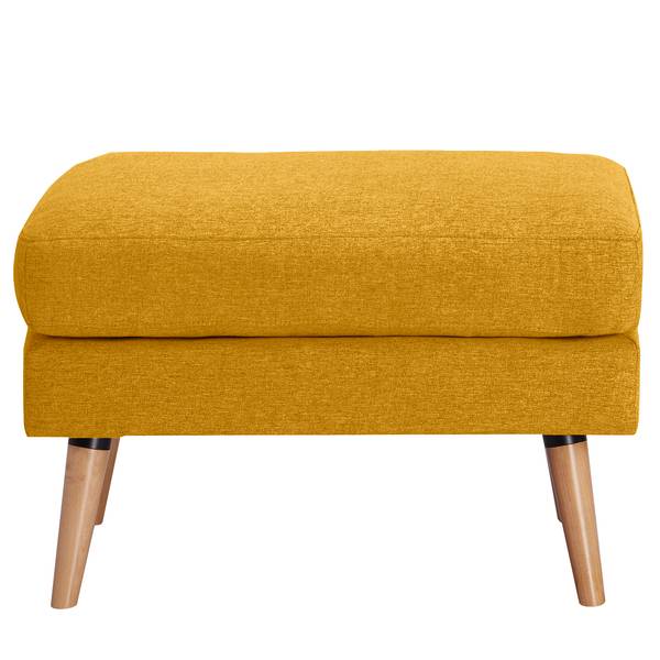 Fauteuil bergère Limeri II Feutre - Feutre Blix: Jaune moutarde - Avec repose-pieds