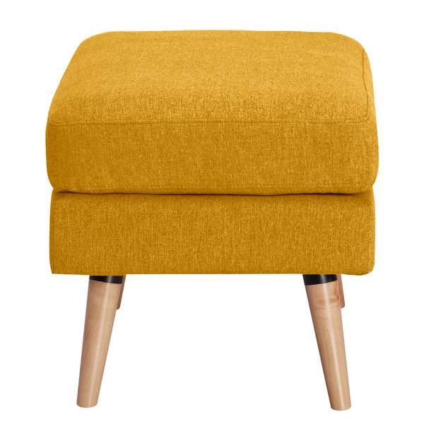 Fauteuil bergère Limeri II Feutre - Feutre Blix: Jaune moutarde - Avec repose-pieds