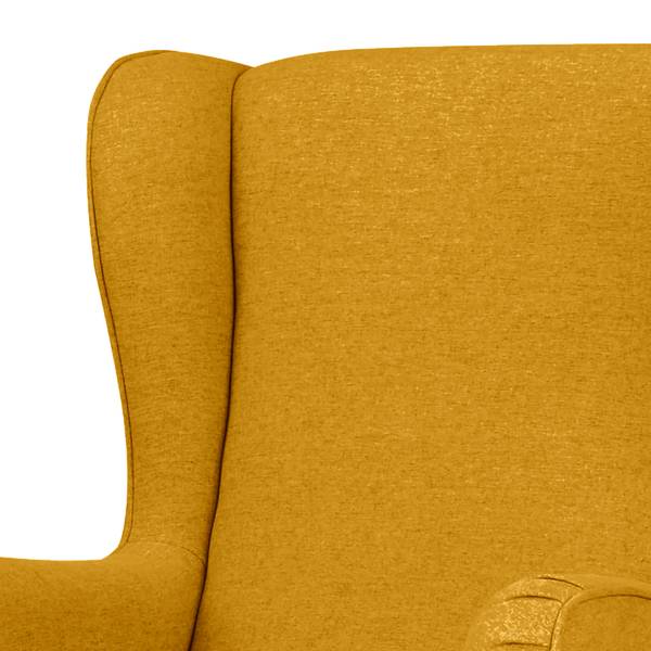 Fauteuil bergère Limeri II Feutre - Feutre Blix: Jaune moutarde - Avec repose-pieds