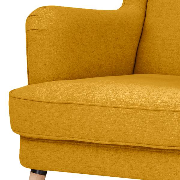 Fauteuil bergère Limeri II Feutre - Feutre Blix: Jaune moutarde - Avec repose-pieds