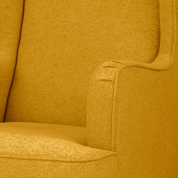 Fauteuil bergère Limeri II Feutre - Feutre Blix: Jaune moutarde - Avec repose-pieds