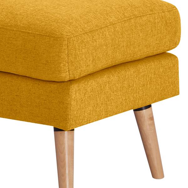 Fauteuil bergère Limeri II Feutre - Feutre Blix: Jaune moutarde - Avec repose-pieds