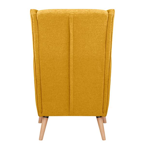 Fauteuil bergère Limeri II Feutre - Feutre Blix: Jaune moutarde - Avec repose-pieds