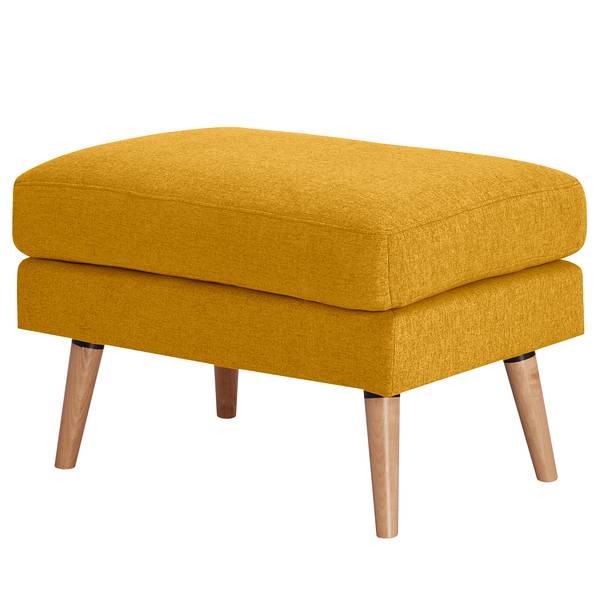 Fauteuil bergère Limeri II Feutre - Feutre Blix: Jaune moutarde - Avec repose-pieds