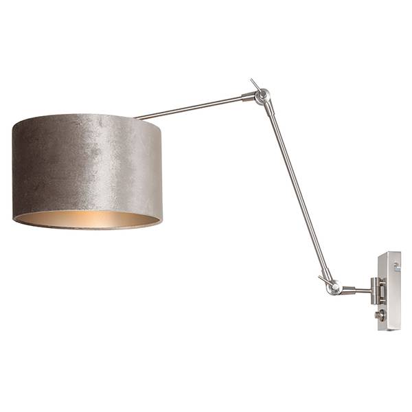 Wandleuchte Liiri IV Samt / Aluminium - 1-flammig - Silber