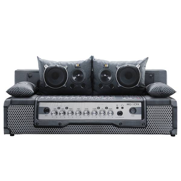 Schlafsofa Gabun Flachgewebe - Blau / Silber - Wellenunterfederung