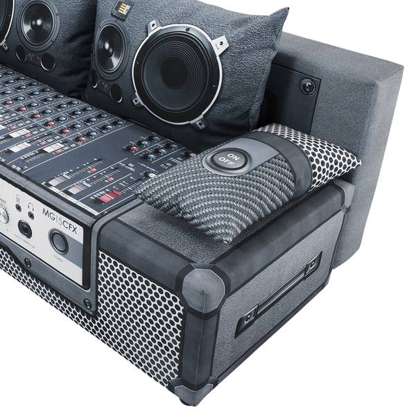 Schlafsofa Gabun Flachgewebe - Blau / Silber - Wellenunterfederung