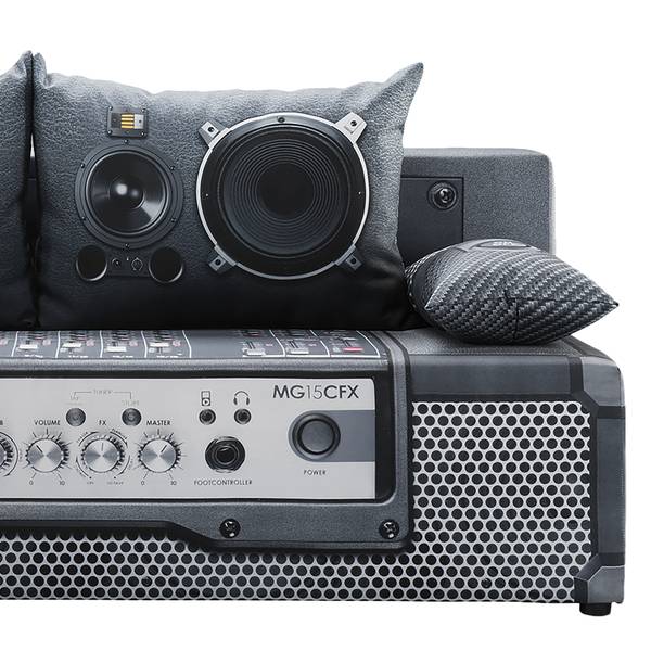 Schlafsofa Gabun Flachgewebe - Blau / Silber - Wellenunterfederung