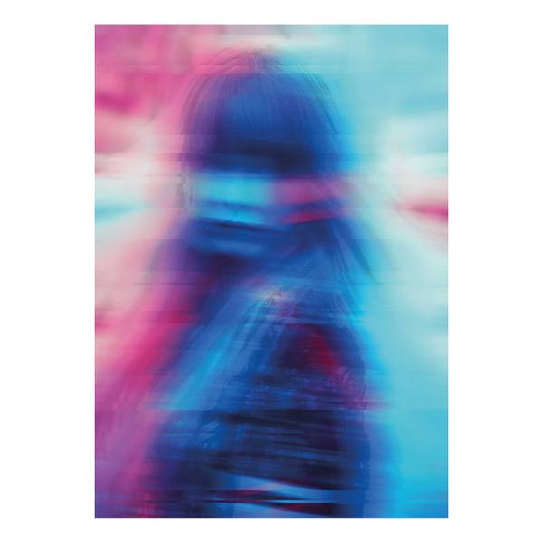 Wandbild Neon Girl Papier - Mehrfarbig