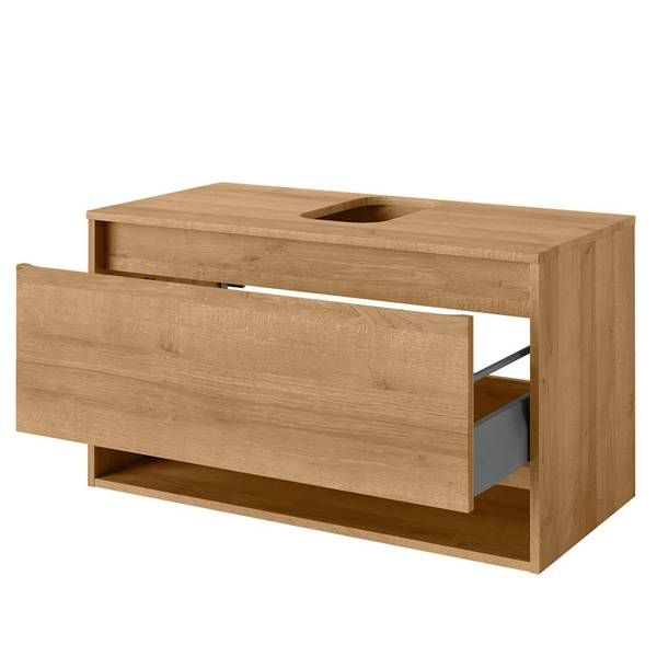 Badkamerset Natura I (2-delig) incl. verlichting - knoestig eikenhouten look