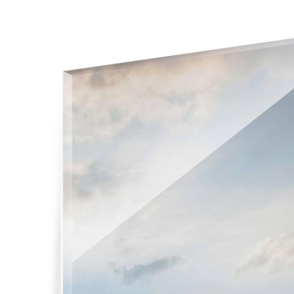 Glasbild Leuchtturm in den Dünen II Blau - 125 x 50 x 0,4 cm