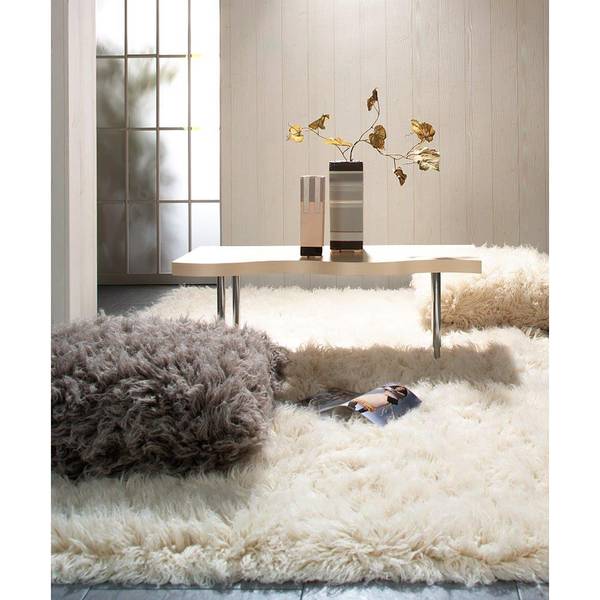 Wollen vloerkleed Flokos 2450 scheerwol - wit - 160 x 230 cm