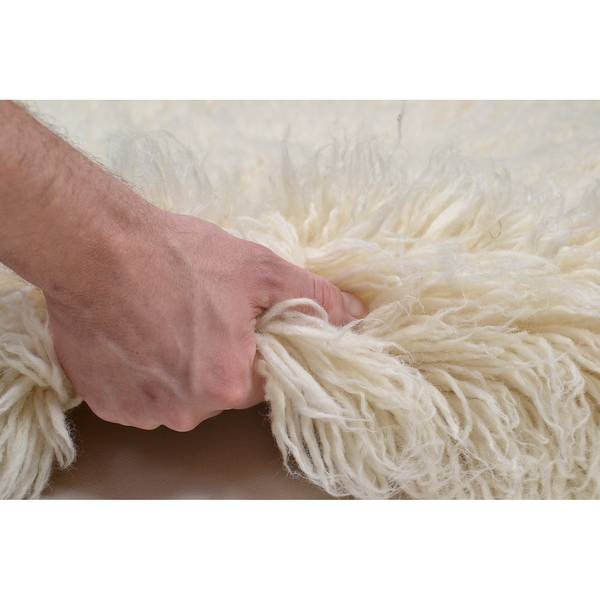 Wollen vloerkleed Flokos 2450 scheerwol - wit - 160 x 230 cm