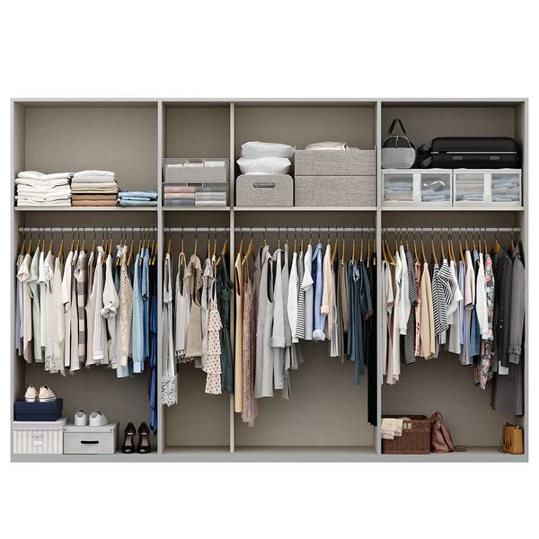 Schwebetürenschrank SKØP pure reflect Seidengrau - 315 x 236 cm - 3 Türen
