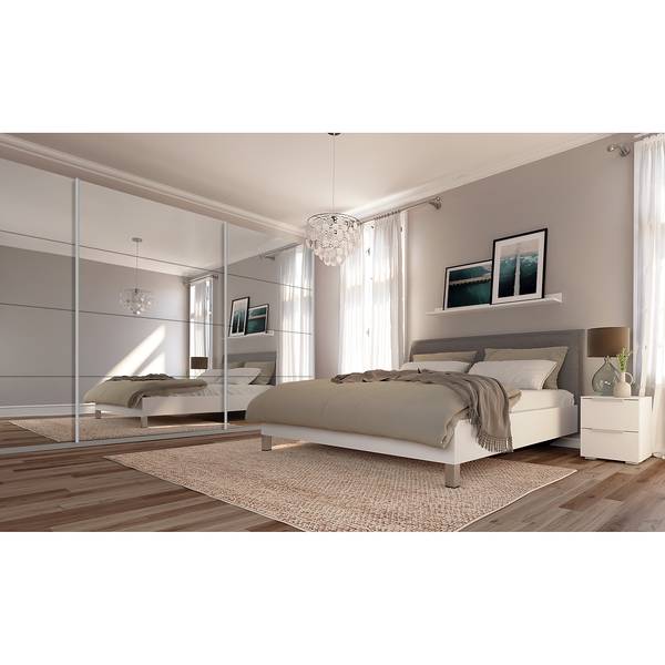 Schwebetürenschrank SKØP reflect Seidengrau - 405 x 222 cm - 3 Türen