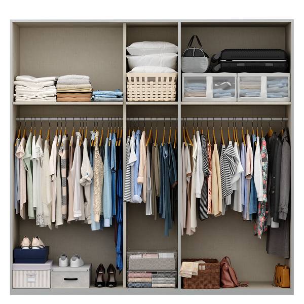 Schwebetürenschrank SKØP  pure reflect+ Seidengrau - 225 x 236 cm - 2 Türen