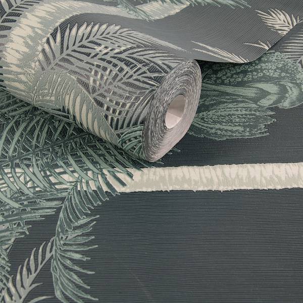 Vliestapete Palm Exotique Grün - 0,52m  x 10,05m  x 0,02m - Grün