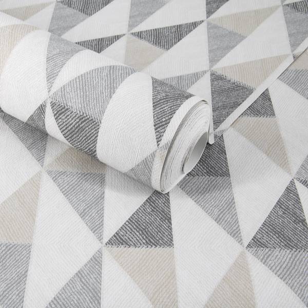 Papier peint intissé Lignes géométriques Beige - 0,52 x 10,05 x 0,02 m - Beige / Marron