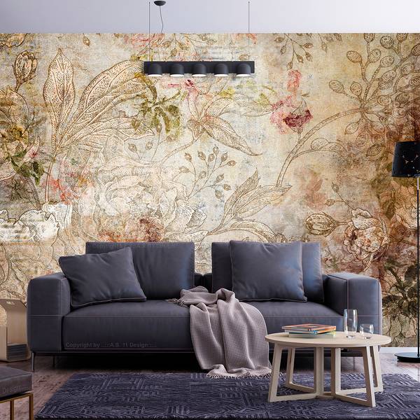 Vlies-fotobehang Old Postcard vlies - meerdere kleuren - 300 x 210 cm