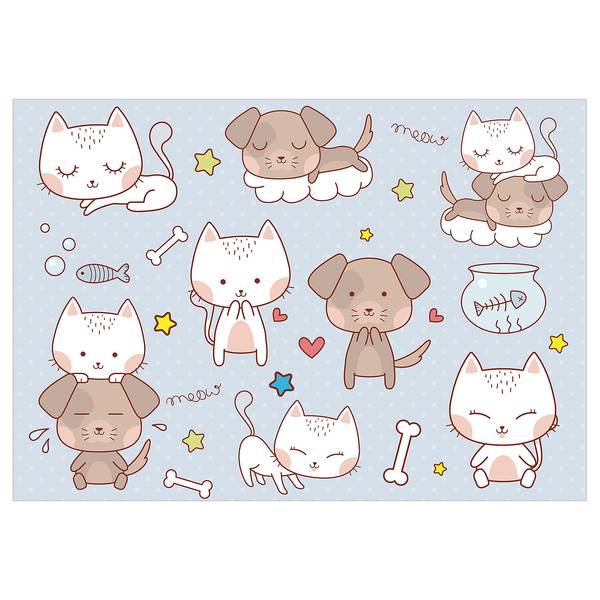 Papier peint intissé Childhood Friends Intissé - Multicolore - 150 x 105 cm