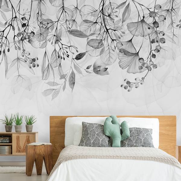 Vlies-fotobehang Foggy Nature vlies - grijs - 450 x 315 cm