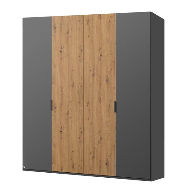 Drehtürenschrank SKØP pure artisan Graphit / Eiche Artisan Dekor - 181 x 236 cm