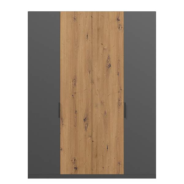 Drehtürenschrank SKØP pure artisan Graphit / Eiche Artisan Dekor - 181 x 236 cm