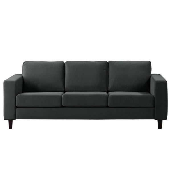 3-Sitzer Sofa MAISON Samt Vaia: Dunkelgrau - Ohne Schlaffunktion