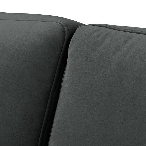 3-Sitzer Sofa MAISON Samt Vaia: Dunkelgrau - Ohne Schlaffunktion