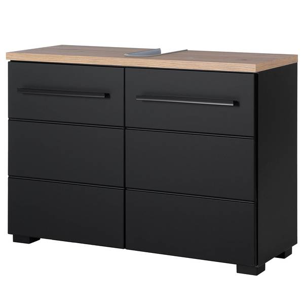 Waschbeckenunterschrank Wyntoon Matt Schwarz - Breite: 80 cm