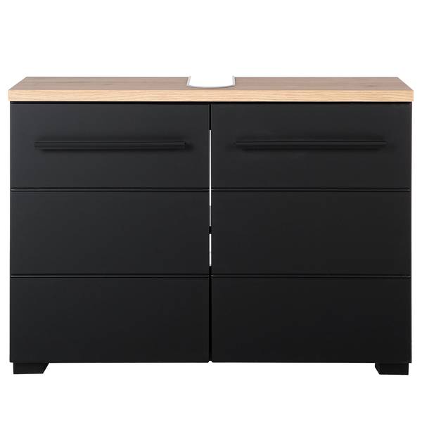 Waschbeckenunterschrank Wyntoon Matt Schwarz - Breite: 80 cm