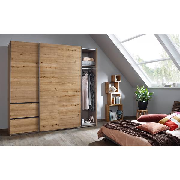 Schwebetürenschrank Sevilla I Eiche Artisan Dekor - Breite: 218 cm - Grau